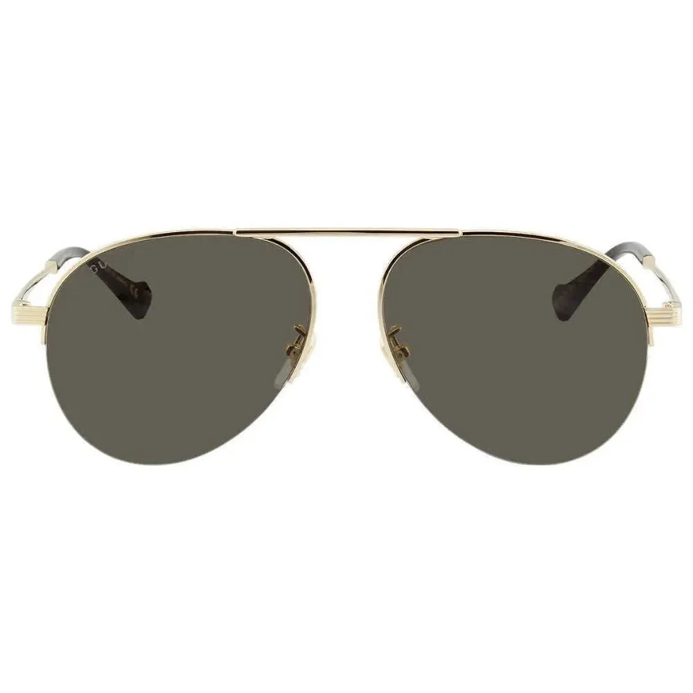 NEW Gucci Grey and Gold Aviator Men's Sunglasses